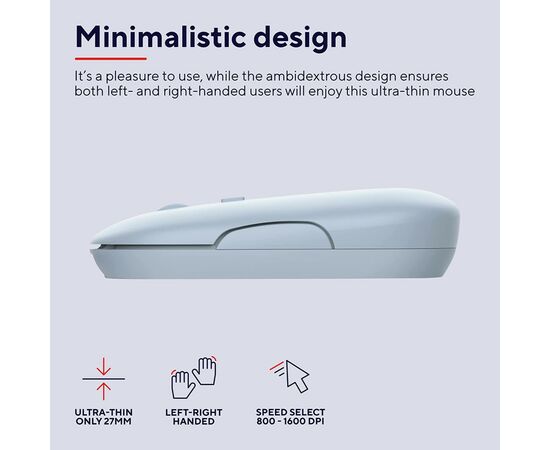 Мышка Trust Puck Wireless/Bluetooth Silent Blue (24126), изображение 9 Мышка Trust Puck Wireless/Bluetooth Silent Blue (24126), изображение 9