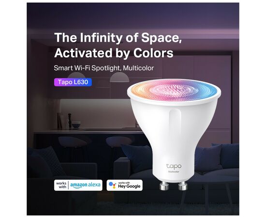 Умная лампочка TP-Link Tapo L630 N300 GU10 (TAPO-L630), изображение 2 Умная лампочка TP-Link Tapo L630 N300 GU10 (TAPO-L630), изображение 2