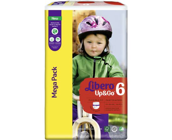 Подгузник Libero UpGo 6 13-20 кг 56 шт (7322541090580), изображение 2 Подгузник Libero UpGo 6 13-20 кг 56 шт (7322541090580), изображение 2