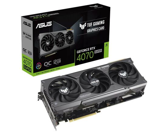 Видеокарта ASUS GeForce RTX4070 SUPER 12Gb TUF OC GAMING (TUF-RTX4070S-O12G-GAMING), изображение 2 Видеокарта ASUS GeForce RTX4070 SUPER 12Gb TUF OC GAMING (TUF-RTX4070S-O12G-GAMING), изображение 2