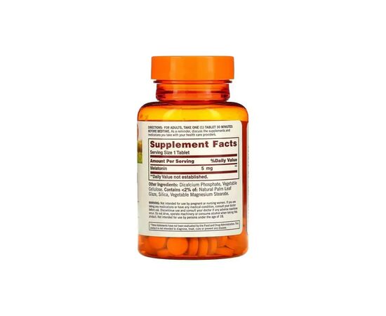 Амінокислота Sundown Мелатонін, 5 мг, Melatonin, Sundown Naturals, 90 таблеток (SDN15745), зображення 2 Амінокислота Sundown Мелатонін, 5 мг, Melatonin, Sundown Naturals, 90 таблеток (SDN15745), зображення 2