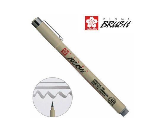 Лайнер Sakura кисть PIGMA Brush, Серый (084511333017)