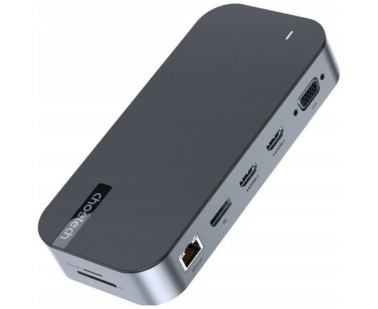 Концентратор Choetech USB-C 15-in-1 HDMI/PD/CR/LAN/USB-A/USB-C/AUX/VGA/DP (HUB-M52-GY), изображение 2 Концентратор Choetech USB-C 15-in-1 HDMI/PD/CR/LAN/USB-A/USB-C/AUX/VGA/DP (HUB-M52-GY), изображение 2