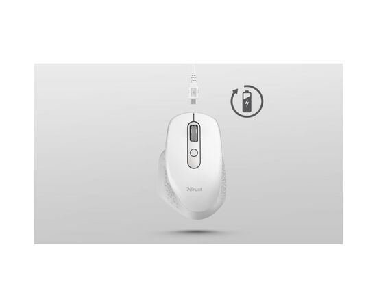 Мышка Trust Ozaa Rechargeable Wireless White (24035), изображение 4 Мышка Trust Ozaa Rechargeable Wireless White (24035), изображение 4