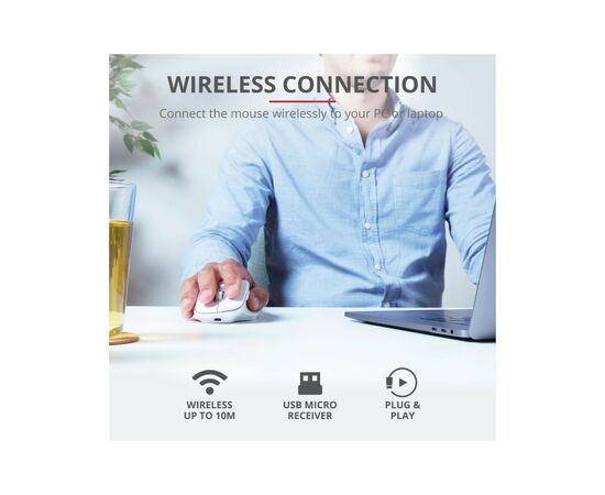 Мышка Trust Ozaa Rechargeable Wireless White (24035), изображение 8 Мышка Trust Ozaa Rechargeable Wireless White (24035), изображение 8