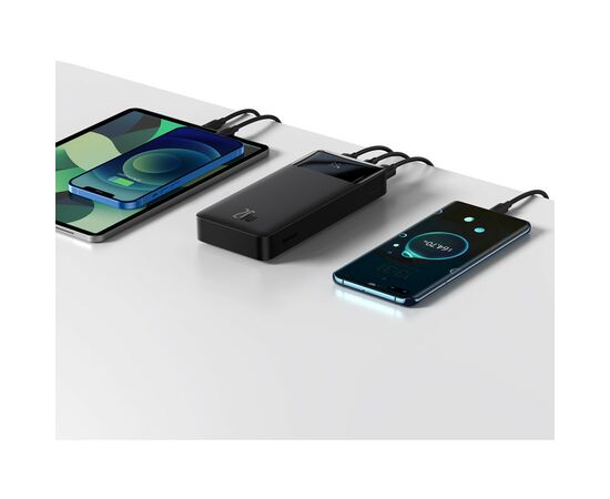 Батарея универсальная Baseus Bipow 20000mAh, PD/20W, QC3.0/USB-C, 2*USB-A/3A(max.), black (PPDML-M01), изображение 8 Батарея универсальная Baseus Bipow 20000mAh, PD/20W, QC3.0/USB-C, 2*USB-A/3A(max.), black (PPDML-M01), изображение 8