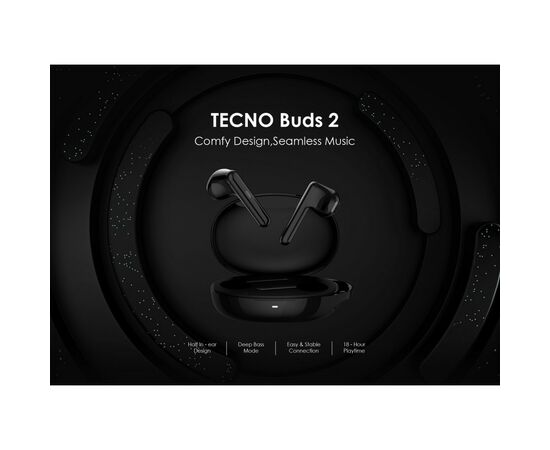Навушники Tecno Buds 2 Black (4895180765681), зображення 8 Навушники Tecno Buds 2 Black (4895180765681), зображення 8