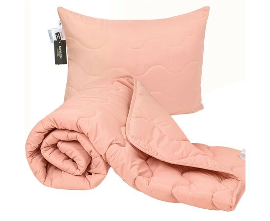 Одеяло MirSon Набор хлопковый Всесезонный №1747 Eco Light Coral Одеяло 140x205 + подушка 50x70 средняя (2200003709612)