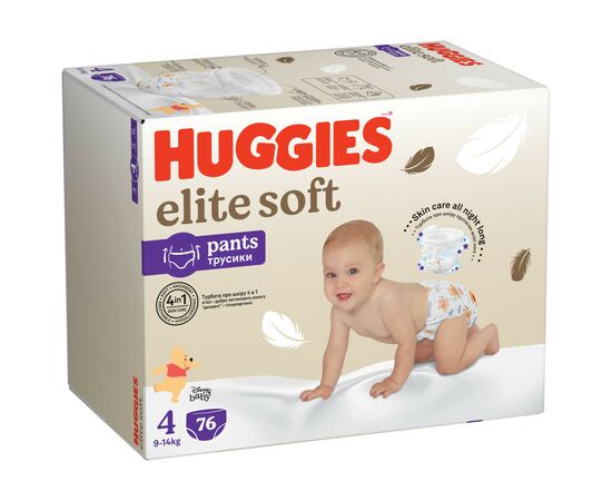 Подгузник Huggies Elite Soft 4 (9-14 кг) Box 76 шт (5029053582450), изображение 2 Подгузник Huggies Elite Soft 4 (9-14 кг) Box 76 шт (5029053582450), изображение 2