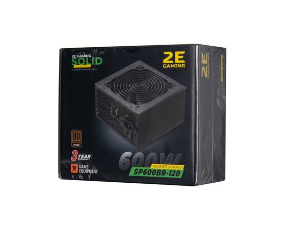 Блок питания 2E GAMING SOLID POWER (600W), >85, 80+ Bronze, 120mm, 1xMB 24pin(20+4), 1xCPU 8pin(4+4), 3xMolex, (2E-SP600BR-120), изображение 11 Блок питания 2E GAMING SOLID POWER (600W), >85, 80+ Bronze, 120mm, 1xMB 24pin(20+4), 1xCPU 8pin(4+4), 3xMolex, (2E-SP600BR-120), изображение 11