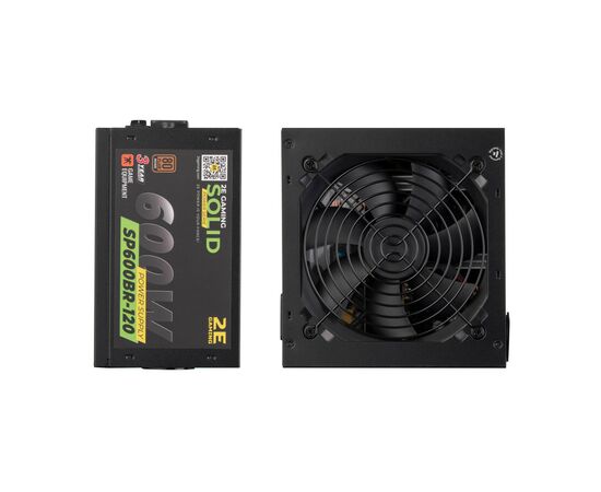 Блок питания 2E GAMING SOLID POWER (600W), >85, 80+ Bronze, 120mm, 1xMB 24pin(20+4), 1xCPU 8pin(4+4), 3xMolex, (2E-SP600BR-120), изображение 2 Блок питания 2E GAMING SOLID POWER (600W), >85, 80+ Bronze, 120mm, 1xMB 24pin(20+4), 1xCPU 8pin(4+4), 3xMolex, (2E-SP600BR-120), изображение 2
