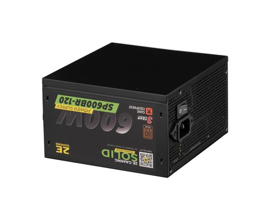 Блок питания 2E GAMING SOLID POWER (600W), >85, 80+ Bronze, 120mm, 1xMB 24pin(20+4), 1xCPU 8pin(4+4), 3xMolex, (2E-SP600BR-120), изображение 6 Блок питания 2E GAMING SOLID POWER (600W), >85, 80+ Bronze, 120mm, 1xMB 24pin(20+4), 1xCPU 8pin(4+4), 3xMolex, (2E-SP600BR-120), изображение 6