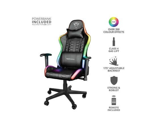 Кресло игровое Trust GXT 716 Rizza RGB BLACK (23845), изображение 11 Кресло игровое Trust GXT 716 Rizza RGB BLACK (23845), изображение 11