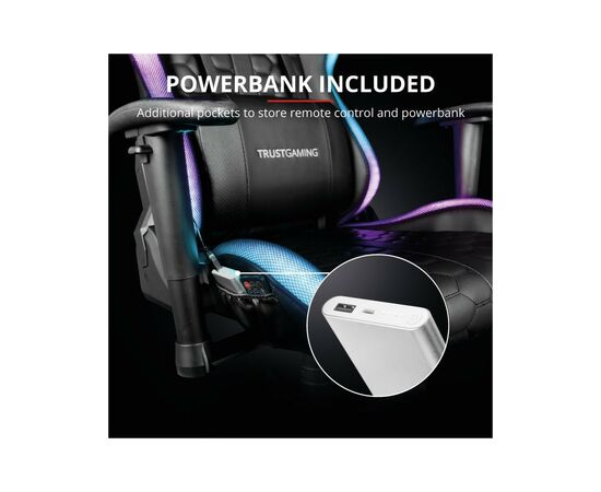 Кресло игровое Trust GXT 716 Rizza RGB BLACK (23845), изображение 3 Кресло игровое Trust GXT 716 Rizza RGB BLACK (23845), изображение 3