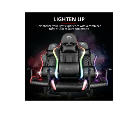 Кресло игровое Trust GXT 716 Rizza RGB BLACK (23845), изображение 6 Кресло игровое Trust GXT 716 Rizza RGB BLACK (23845), изображение 6