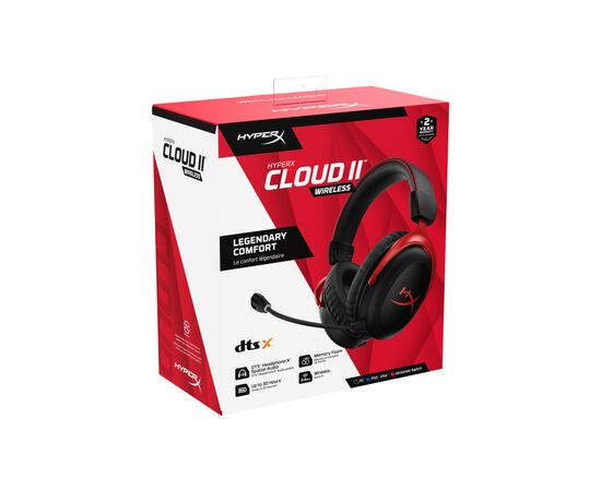 Наушники HyperX Cloud II Wireless Black-red (4P5K4AA), изображение 8 Наушники HyperX Cloud II Wireless Black-red (4P5K4AA), изображение 8