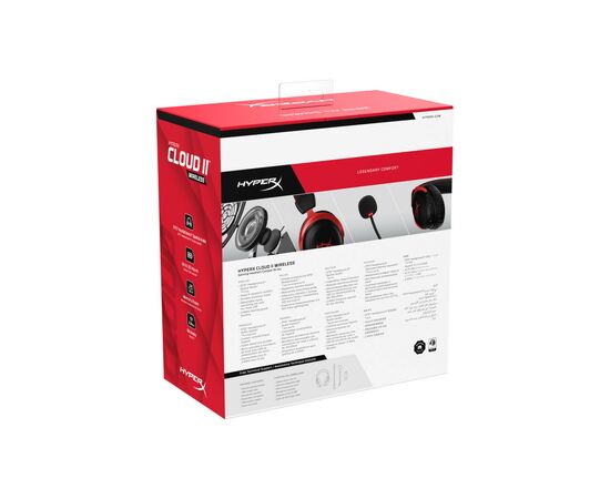 Наушники HyperX Cloud II Wireless Black-red (4P5K4AA), изображение 9 Наушники HyperX Cloud II Wireless Black-red (4P5K4AA), изображение 9