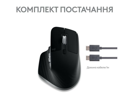 Мышка Logitech MX Master 3S For Mac Performance Wireless Space Grey (910-006571), изображение 10 Мышка Logitech MX Master 3S For Mac Performance Wireless Space Grey (910-006571), изображение 10