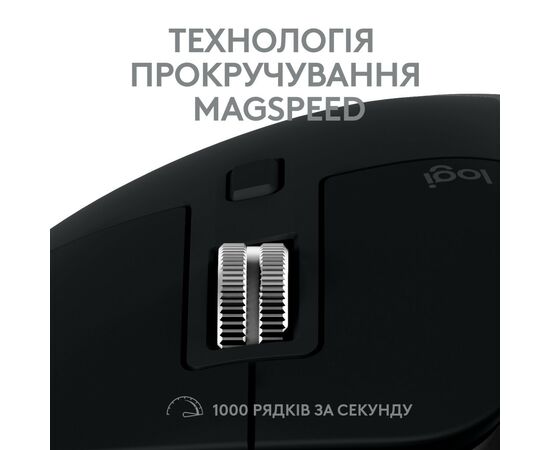 Мышка Logitech MX Master 3S For Mac Performance Wireless Space Grey (910-006571), изображение 5 Мышка Logitech MX Master 3S For Mac Performance Wireless Space Grey (910-006571), изображение 5