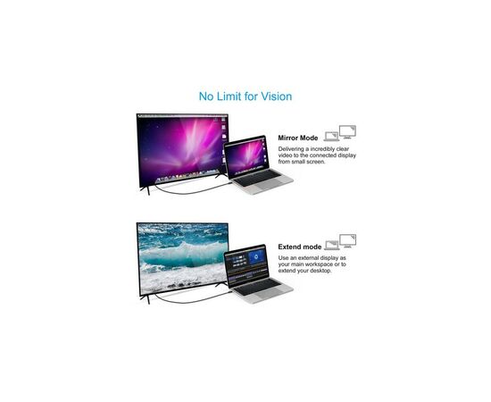 Кабель мультимедийный USB-C to HDMI 3.0m 4K 30Hz Choetech (XCH-0030BK), изображение 5 Кабель мультимедийный USB-C to HDMI 3.0m 4K 30Hz Choetech (XCH-0030BK), изображение 5