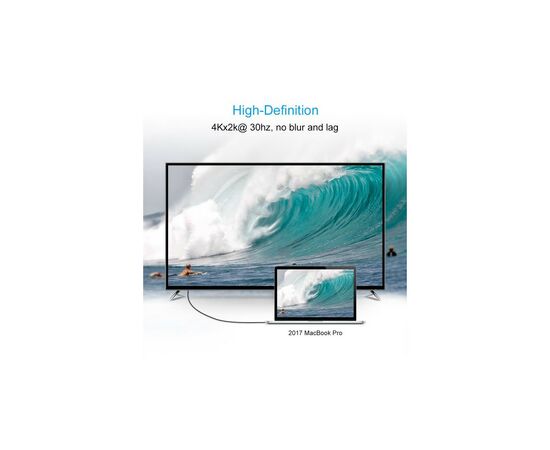 Кабель мультимедийный USB-C to HDMI 3.0m 4K 30Hz Choetech (XCH-0030BK), изображение 8 Кабель мультимедийный USB-C to HDMI 3.0m 4K 30Hz Choetech (XCH-0030BK), изображение 8