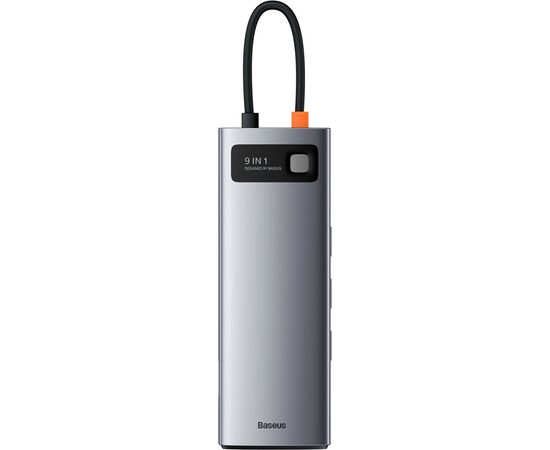 Концентратор Baseus USB3.1 Type-C to USB C(PD)100W/HDMI 4K 30Hz/VGA/USB3.2/RJ45/SD+TF,9in1 Grey (CAHUB-CU0G), изображение 2 Концентратор Baseus USB3.1 Type-C to USB C(PD)100W/HDMI 4K 30Hz/VGA/USB3.2/RJ45/SD+TF,9in1 Grey (CAHUB-CU0G), изображение 2