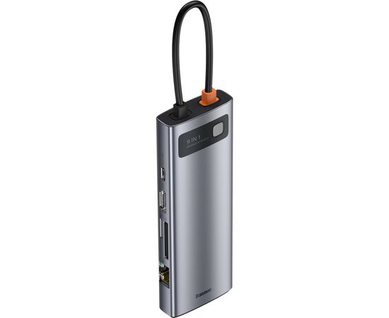 Концентратор Baseus USB3.1 Type-C to USB C(PD)100W/HDMI 4K 30Hz/VGA/USB3.2/RJ45/SD+TF,9in1 Grey (CAHUB-CU0G), изображение 5 Концентратор Baseus USB3.1 Type-C to USB C(PD)100W/HDMI 4K 30Hz/VGA/USB3.2/RJ45/SD+TF,9in1 Grey (CAHUB-CU0G), изображение 5