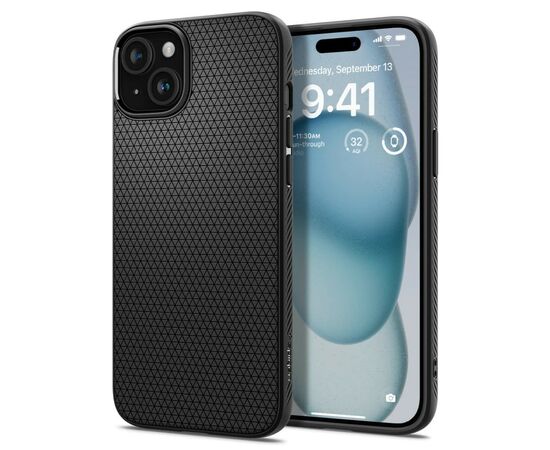 Чехол для мобильного телефона Spigen Apple iPhone 15 Liquid Air Matte Black (ACS06790), изображение 2 Чехол для мобильного телефона Spigen Apple iPhone 15 Liquid Air Matte Black (ACS06790), изображение 2