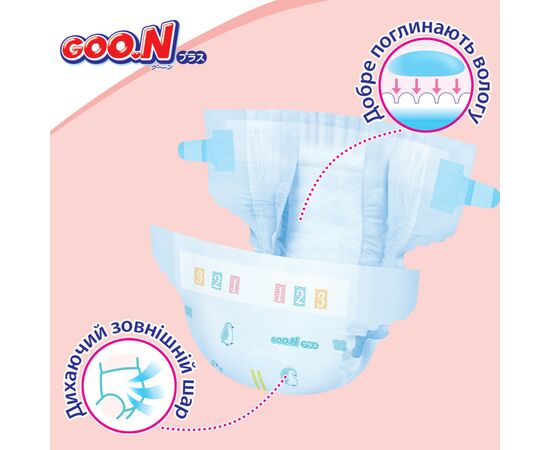 Подгузник GOO.N Plus для детей 4-8 кг размер S на липучках 50 шт. (843334), изображение 7 Подгузник GOO.N Plus для детей 4-8 кг размер S на липучках 50 шт. (843334), изображение 7