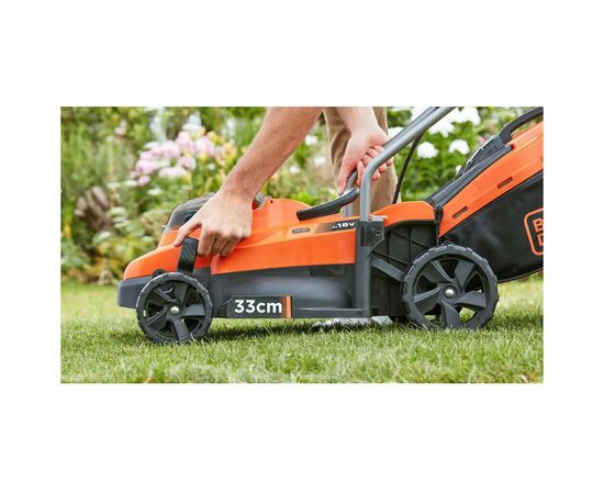 Газонокосилка Black&Decker аккумуляторная 18 В, 4.0 Ач, 32 см, 2 АКБ и ЗУ (BCMW33184L2), изображение 8 Газонокосилка Black&Decker аккумуляторная 18 В, 4.0 Ач, 32 см, 2 АКБ и ЗУ (BCMW33184L2), изображение 8