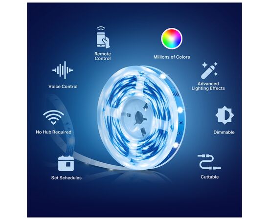 Светодиодная лента TP-Link TAPO L900-5 (TAPO-L900-5), изображение 3 Светодиодная лента TP-Link TAPO L900-5 (TAPO-L900-5), изображение 3
