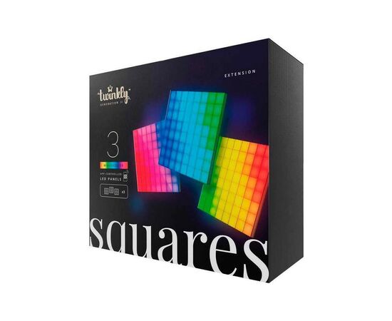 Гирлянда Twinkly Панель Smart LED Squares 3 RGB, Gen II, IP20, 16x16см, for TWQ064STW-07-BEU (TWQ064STW-03-BAD), изображение 6 Гирлянда Twinkly Панель Smart LED Squares 3 RGB, Gen II, IP20, 16x16см, for TWQ064STW-07-BEU (TWQ064STW-03-BAD), изображение 6