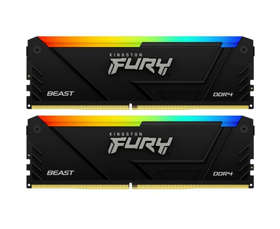 Модуль памяти для компьютера DDR4 32GB (2x16GB) 3733 MHz Beast Black RGB Kingston Fury (ex.HyperX) (KF437C19BB12AK2/32)