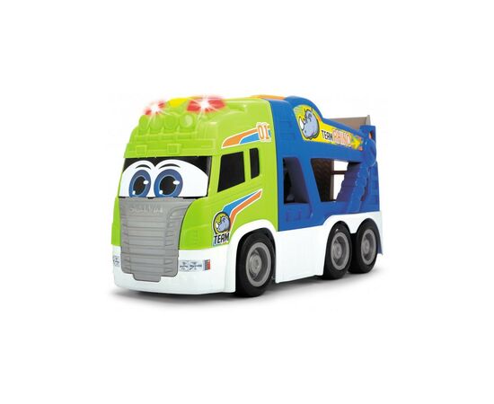 Спецтехніка Dickie Toys Транспортер Хеппі. Скання з м'якою машинкою зі звуковими та світловими ефектами 42 см (3817003), зображення 4 Спецтехніка Dickie Toys Транспортер Хеппі. Скання з м'якою машинкою зі звуковими та світловими ефектами 42 см (3817003), зображення 4