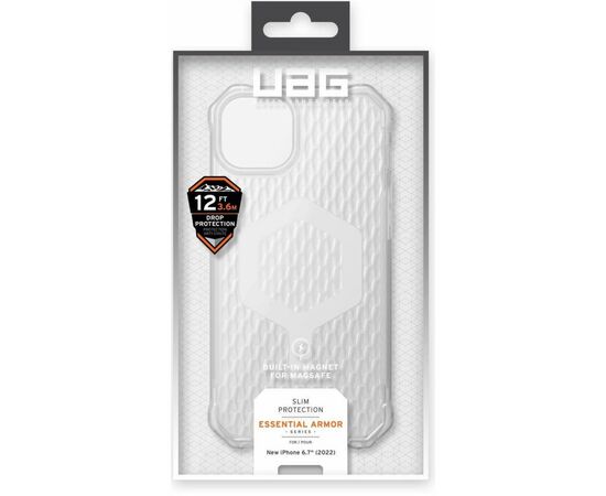 Чехол для моб. телефона Uag Apple iPhone 14 Plus Essential Armor Magsafe, Frosted Ice (114090110243), изображение 12 Чехол для моб. телефона Uag Apple iPhone 14 Plus Essential Armor Magsafe, Frosted Ice (114090110243), изображение 12