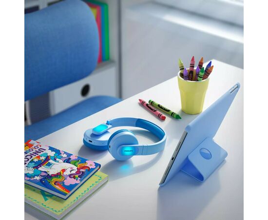 Наушники Philips Kids TAK4206 On-ear Colored light panels Wireless Blue (TAK4206BL/00), изображение 2 Наушники Philips Kids TAK4206 On-ear Colored light panels Wireless Blue (TAK4206BL/00), изображение 2