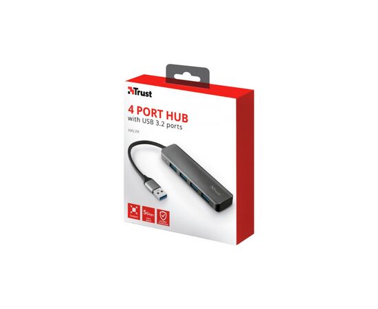 Концентратор Halyx 4-Port USB-A 3.2 Grey Trust (24947_TRUST), изображение 7 Концентратор Halyx 4-Port USB-A 3.2 Grey Trust (24947_TRUST), изображение 7