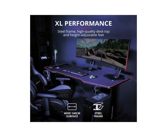 Комп'ютерний стіл Trust GXT 1175 Imperius XL Black (23802), зображення 3 Комп'ютерний стіл Trust GXT 1175 Imperius XL Black (23802), зображення 3