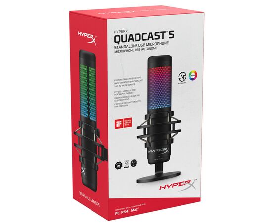 Мікрофон HyperX QuadCast S Black (4P5P7AA), зображення 8 Мікрофон HyperX QuadCast S Black (4P5P7AA), зображення 8