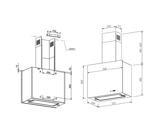 Вытяжка кухонная Eleyus MIRRA 1200 LED 60 BL, изображение 12