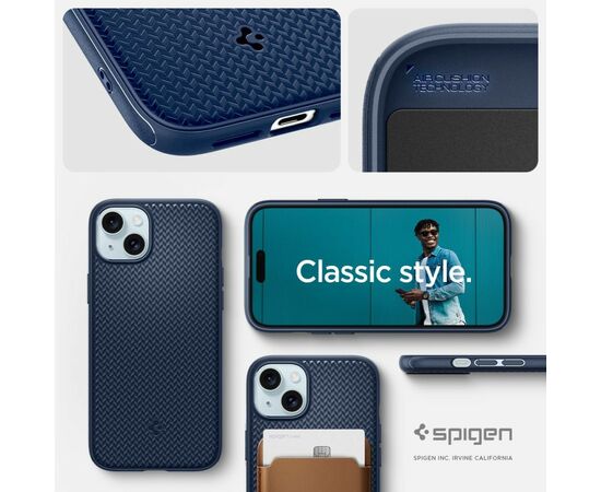 Чехол для мобильного телефона Spigen Apple iPhone 15 Mag Armor MagFit Navy Blue (ACS06816), изображение 8 Чехол для мобильного телефона Spigen Apple iPhone 15 Mag Armor MagFit Navy Blue (ACS06816), изображение 8