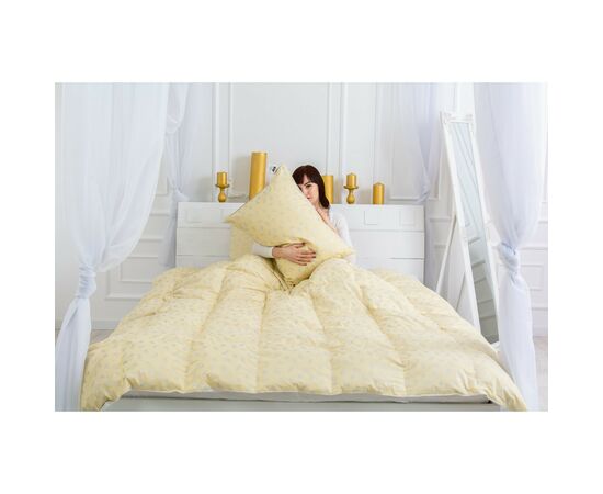 Одеяло MirSon Набор пуховый №2102 Bio-Beige Зима 90% пух одеяло 200х220 + подушка 50х70 средняя (2200003022933), изображение 10