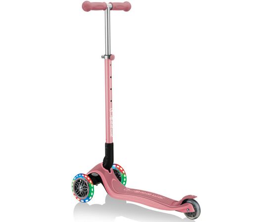 Самокат Globber Primo Foldable Plus Lights пастельно-розовый (439-210), изображение 2 Самокат Globber Primo Foldable Plus Lights пастельно-розовый (439-210), изображение 2