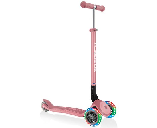 Самокат Globber Primo Foldable Plus Lights пастельно-розовый (439-210), изображение 5 Самокат Globber Primo Foldable Plus Lights пастельно-розовый (439-210), изображение 5