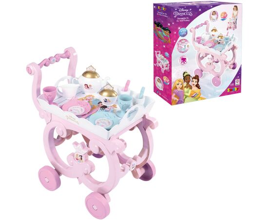 Игровой набор Smoby Тележка Дисней Принцессы со съемным подносом с сервизом 17 аксессуаров (312502), изображение 2 Игровой набор Smoby Тележка Дисней Принцессы со съемным подносом с сервизом 17 аксессуаров (312502), изображение 2