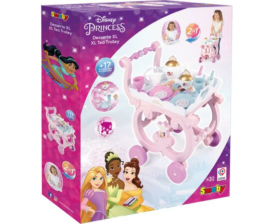 Игровой набор Smoby Тележка Дисней Принцессы со съемным подносом с сервизом 17 аксессуаров (312502), изображение 3 Игровой набор Smoby Тележка Дисней Принцессы со съемным подносом с сервизом 17 аксессуаров (312502), изображение 3