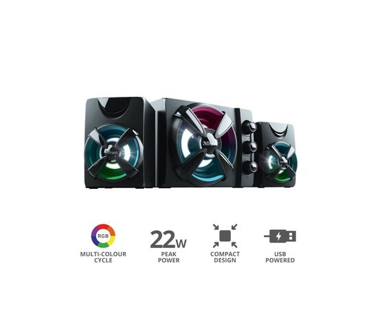Акустическая система Trust Ziva RGB Black (23644), изображение 7 Акустическая система Trust Ziva RGB Black (23644), изображение 7