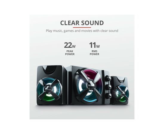 Акустическая система Trust Ziva RGB Black (23644), изображение 8 Акустическая система Trust Ziva RGB Black (23644), изображение 8