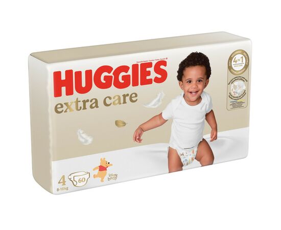 Підгузки Huggies Extra Care 4 (8-16 кг) 60 шт (5029053578118), зображення 2 Підгузки Huggies Extra Care 4 (8-16 кг) 60 шт (5029053578118), зображення 2