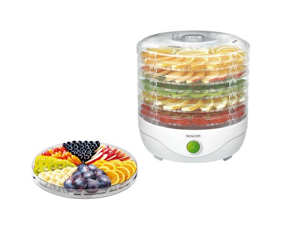 Сушка для овощей и фруктов Sencor SFD 750WH, изображение 2 Сушка для овощей и фруктов Sencor SFD 750WH, изображение 2